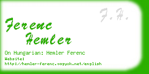 ferenc hemler business card